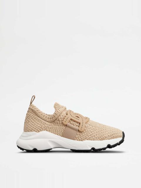 Tod's KATE SLIP-ON SNEAKERS IN FABRIC - BEIGE