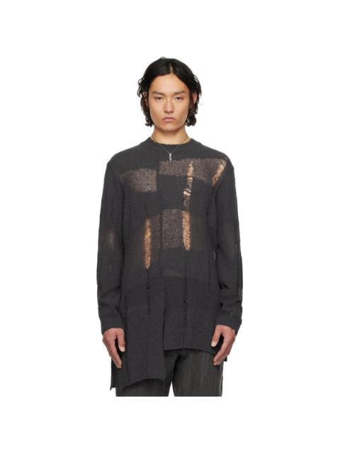 Yohji Yamamoto Gray 5G Randome Damage Processed Sweater