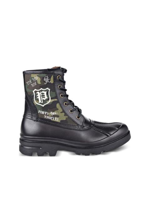 Polo Ralph Lauren camouflage-panel lace-up boots