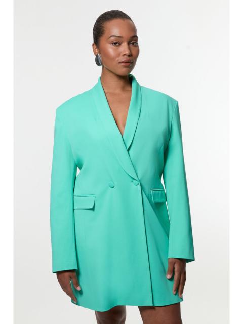 KAREN MILLEN Plus Size Polished Tailored Double Breasted Sinch Detail Blazer Mini Dress