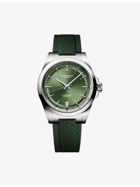 Longines L3.720.4.02.9 Conquest Stainless-Steel and Rubber Automatic Watch