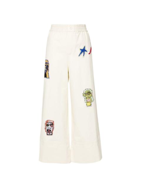 ALÉMAIS x Michael Swaney players-embroidered trousers