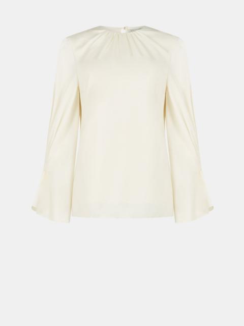 EMILIA WICKSTEAD Rome Top in Ivory Superfine Merino