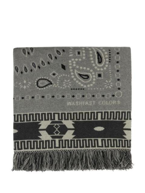 Embroidered cashmere blend Icon blanket