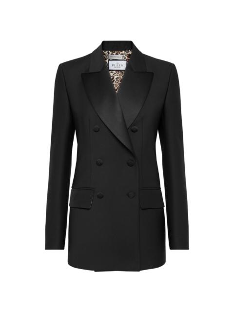 PHILIPP PLEIN crystal-embellished skull double-breasted blazer