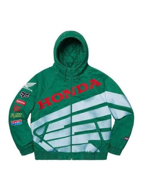 Supreme x Honda Fox Racing Puffy Zip Up Jacket 'Green' SUP