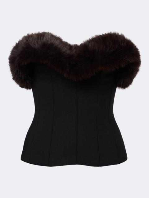 David Koma Wool-blend corset top