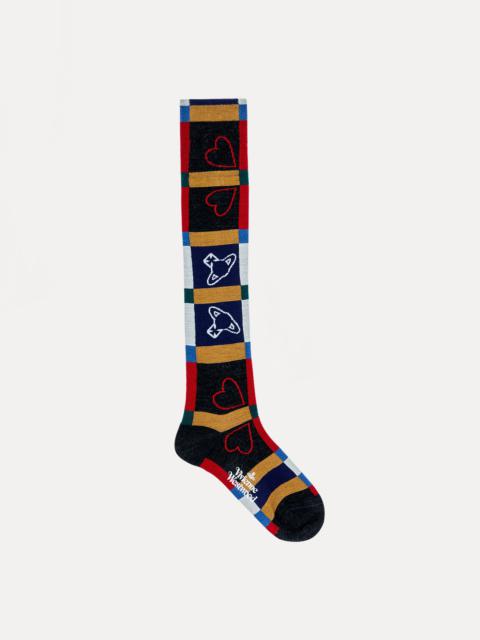 Vivienne Westwood HEARTS AND ORBS KNEE HIGH SOCKS