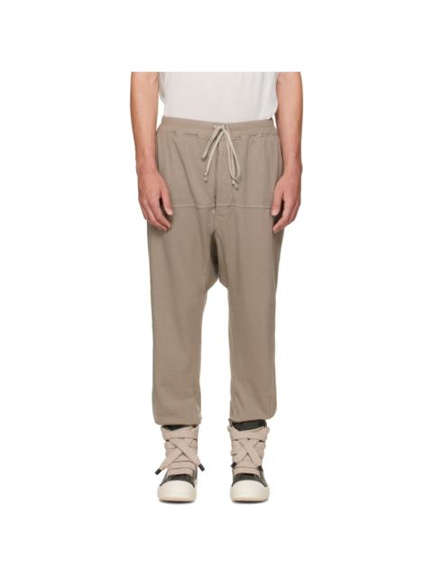 Rick Owens DRKSHDW Beige Tower Prisoner Drawstring Sweatpants