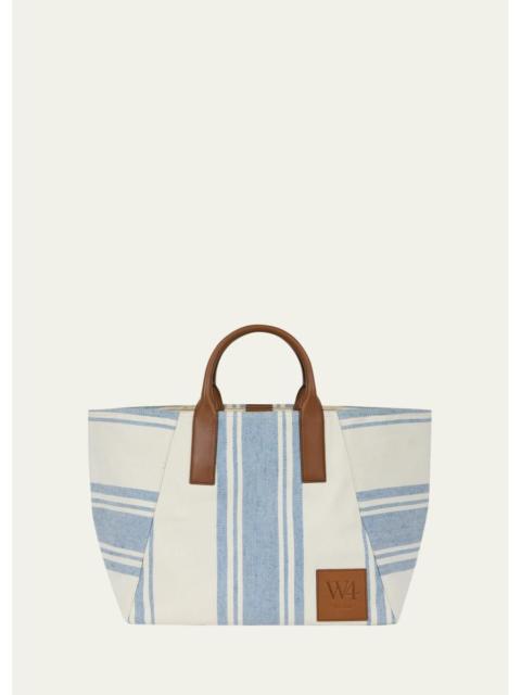 WE-AR4 The Riviera Striped Canvas Tote Bag