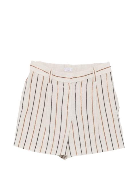 Brunello Cucinelli striped belt shorts