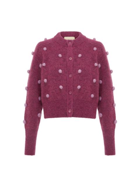 ALÉMAIS Elia Mulberry Cropped Cardigan