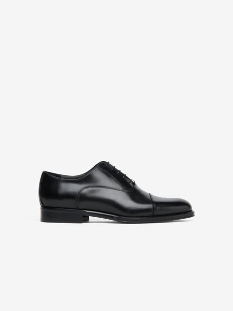 CORNELIANI Black leather Oxford shoes