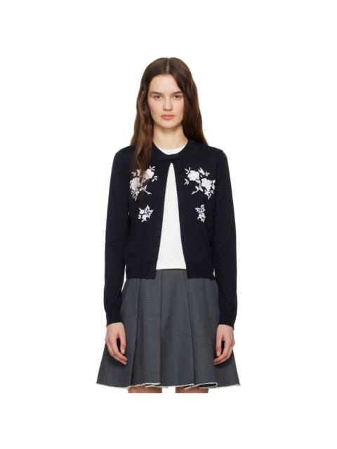 SHUSHU/TONG Navy Knit Long Sleeve Cardigan