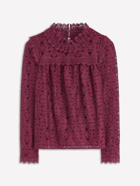 BODEN Lace Trim Detail Top-Deep Wisteria