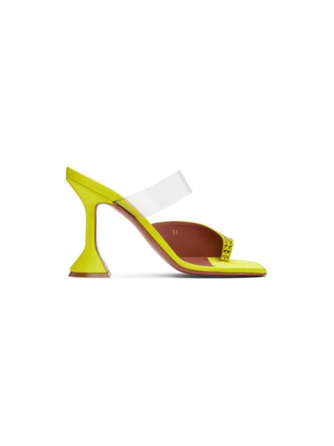 Yellow Paloma Crystal Slipper Heeled Sandals