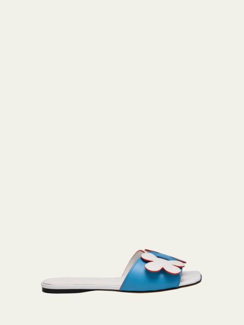 Marni Flower Leather Slide Sandals