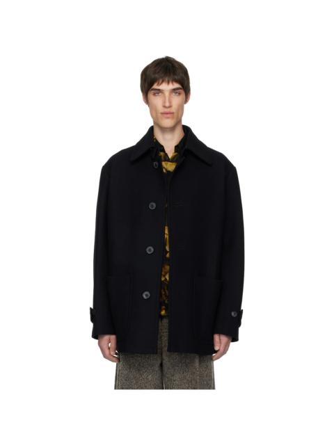 Dries Van Noten Black Wool Coat