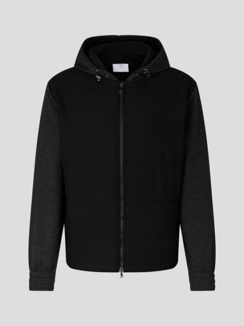 BOGNER Roy hoodie jacket in Black/anthracite