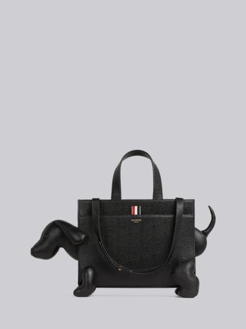 Thom Browne Black Pebble Grain Leather Hector Tote Bag