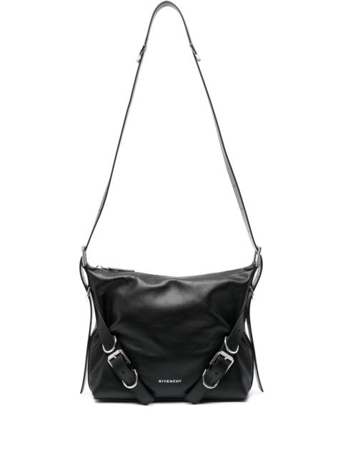 Black Voyou Leather Messenger Bag