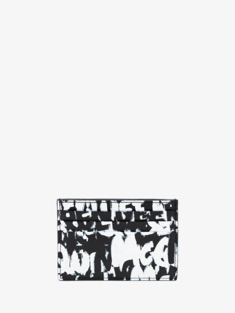 Mcqueen Graffiti Card Holder in Black/white