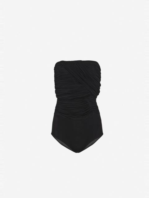 MAGDA BUTRYM Gathered bodysuit with draped overlays in black