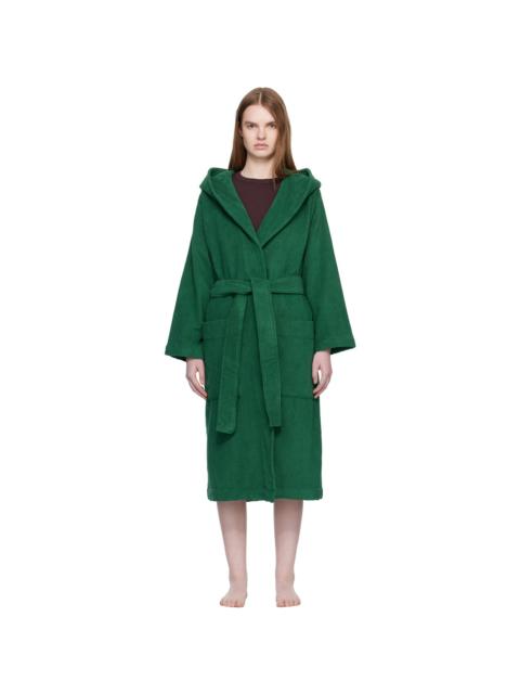 TEKLA Green Terry Hooded Bathrobe