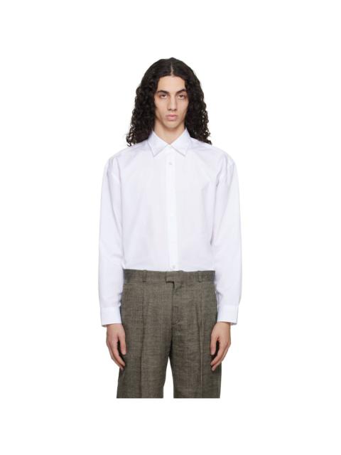 BOSS White Relaxed-Fit Cotton Poplin Shirt