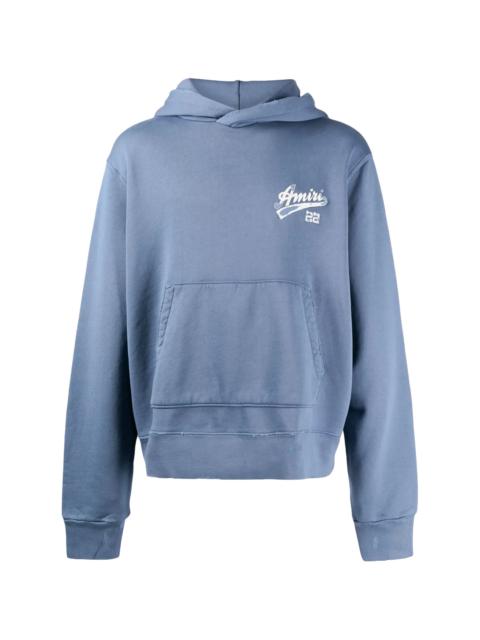 AMIRI 22 Distressed Logo Hoodie "Blue / White" SS23MJG007 369