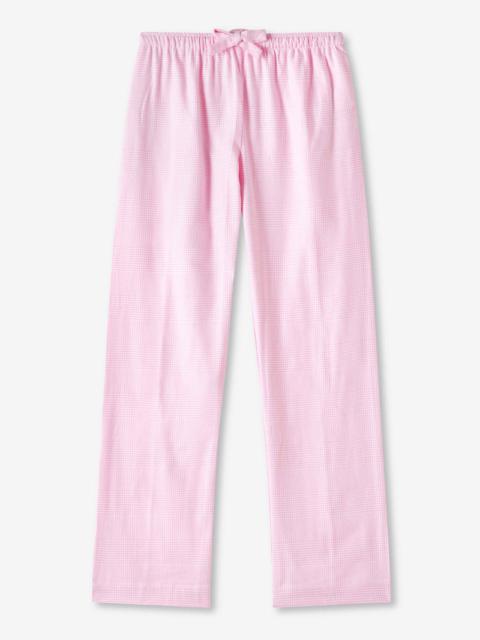 Derek Rose Women's Lounge Trousers Kelburn 32 Brushed Cotton Pink