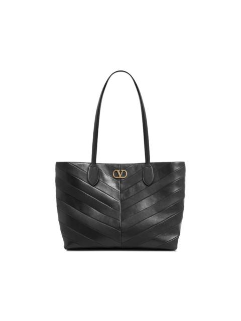 Valentino Jean medium shopping bag in nappa with chevron motif