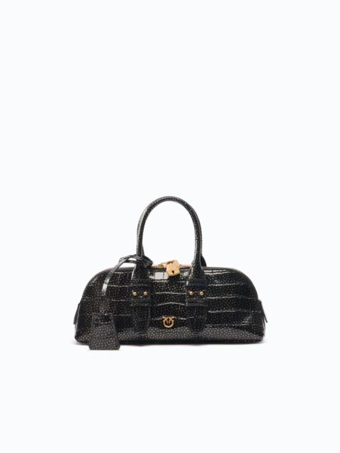 PINKO MEDIUM CROCODILE-PRINT LEATHER BAG WITH GOLD POLKA DOTS