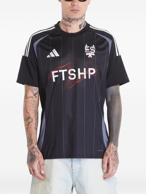 adidas x Footshop Euro Style Cup pinstripe-print T-shirt