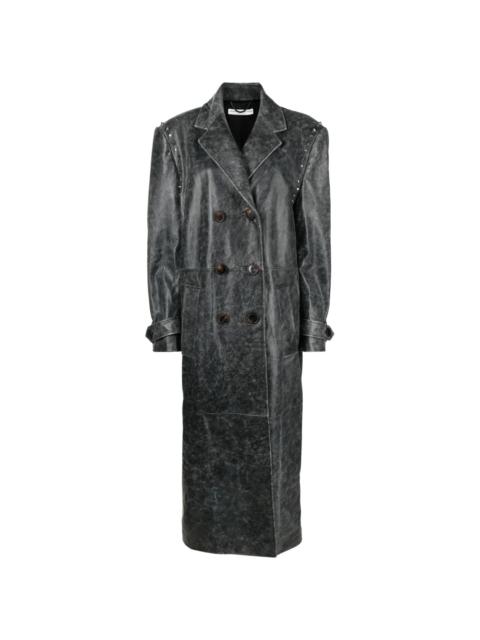 Alessandra Rich spike-stud leather long coat