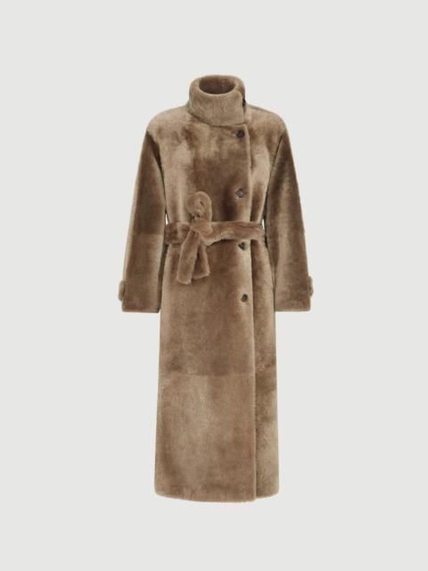 Brunello Cucinelli Shearling coat with belt and monili
