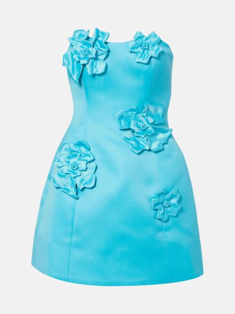 LEO LIN Rosario floral-appliqué bustier dress