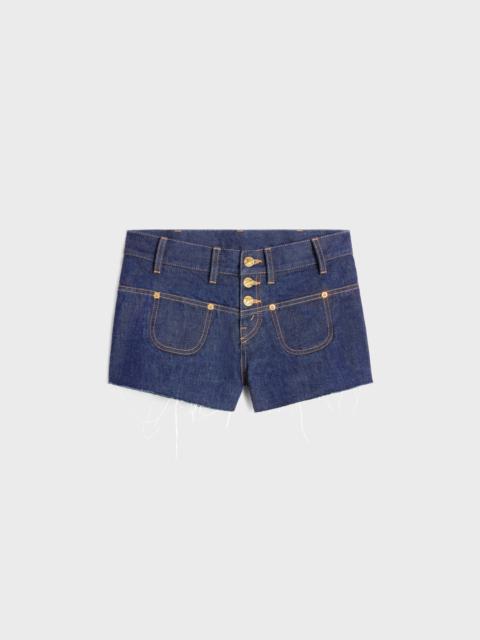 CELINE mini shorts in rinsed wash denim