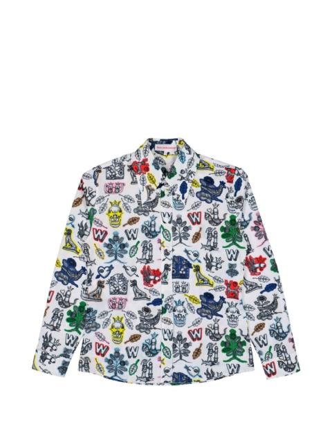Walter Van Beirendonck graphic-print button shirt