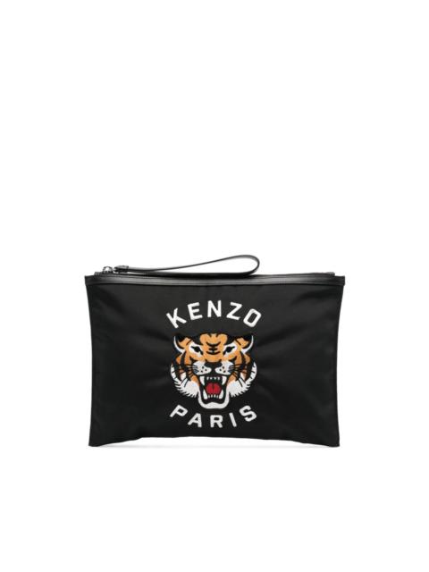 Tiger-Head-motif clutch bag