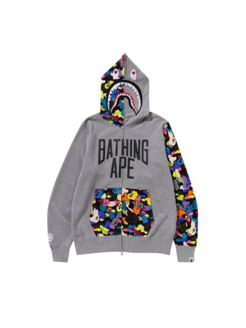 A BATHING APE® BAPE Multi Camo NYC Logo Shark Full Zip Hoodie 'Grey'