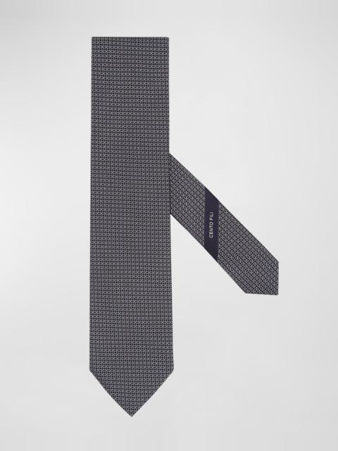 ZEGNA Men's Geometric Silk Tie