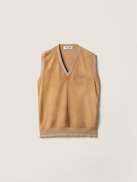 Miu Miu Wool and suede vest