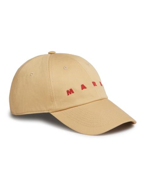Marni Bio Gabardine Cap With Embroidered Logo