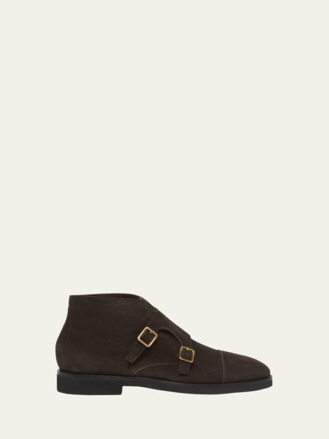 TOM FORD Men's Suede Monk Strap Boots