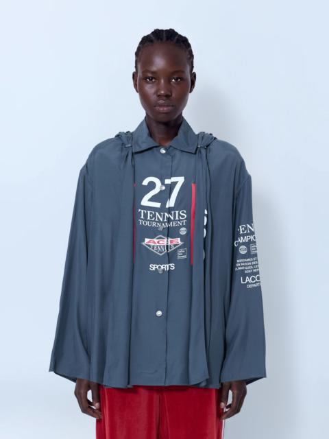 LACOSTE Runway Oversized Hooded Print Shirt