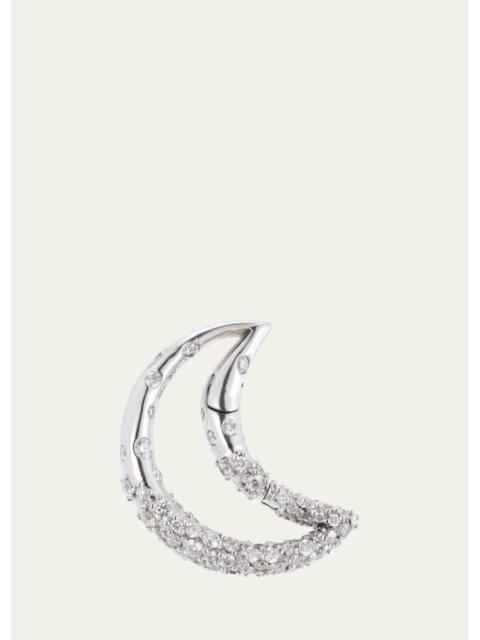 MARLA AARON Diamond Dipped Crescent Moonlock in 18K White Gold