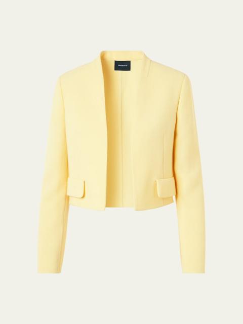 AKRIS Helena Wool Crepe Open-Front Short Jacket