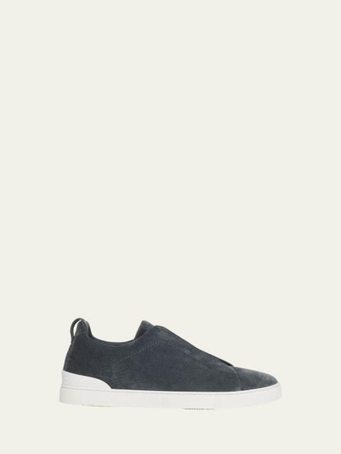 ZEGNA Men's Triple Stitch Suede Sneakers