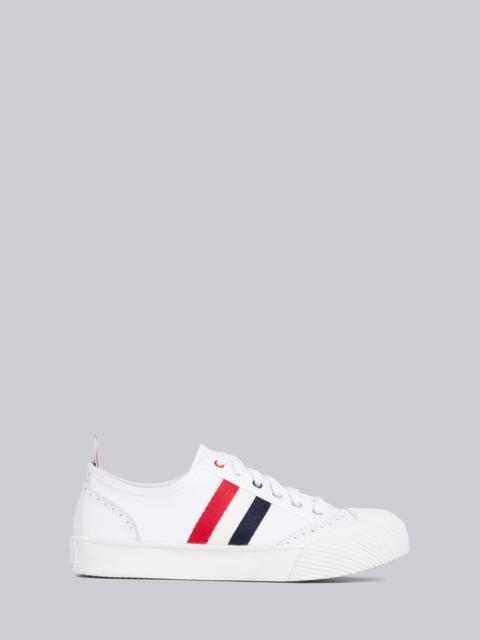 Thom Browne White Canvas Broguing Sneakers 